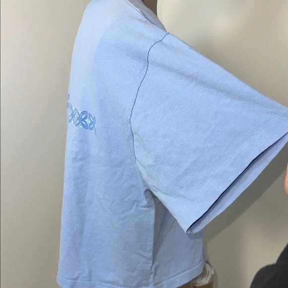 Vintage Single Stitch Crazy Shirt Hawaii Kauai Light Blue Women's Crop Top - Picture 7 of 10